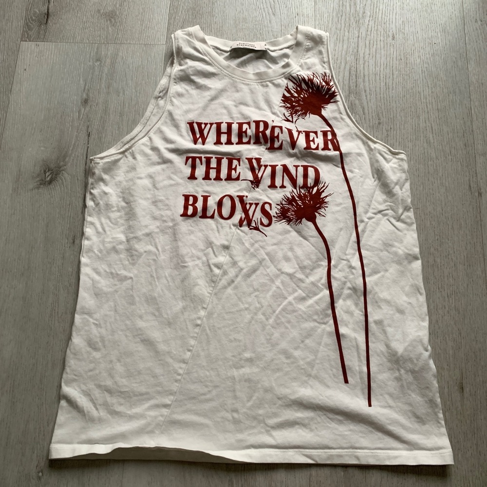 Dorothee Schumacher Wherever The Wind Blows Graphic Tank Top White Red Size 2